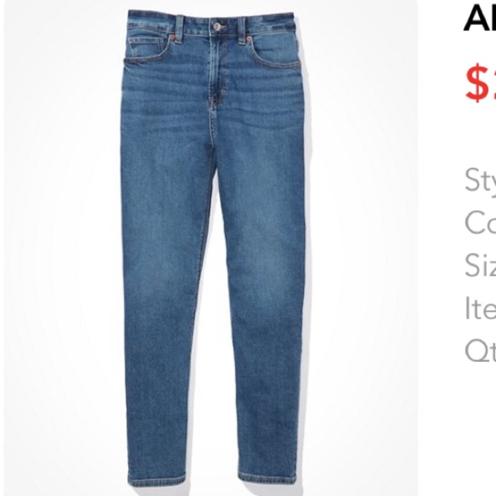American eagle AE STRETCH MOM high rise JEAN in classic blue size 2 regular